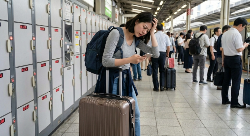 コインロッカーの空きがなくてスーツケースを預けられない